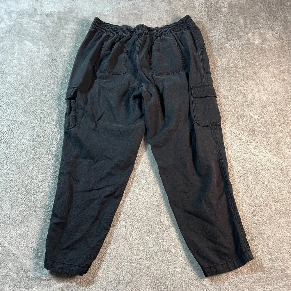 Wonderly Cargo Black L Baggy Pants Zip Fly Stretch‎ Jogger Outdoorsy Lyocell